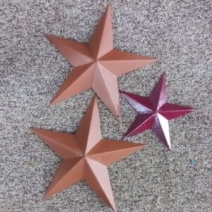 Set of Three Decorative Metal Stars